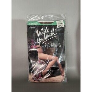 While You Wait Pantyhose Womens Size A Light Taupe Maternity Sheer Support